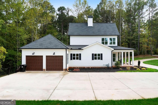 view of front of home featuring a garage