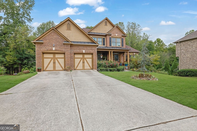 view of front of home with a front yard