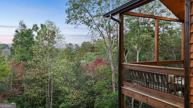 view of deck at dusk