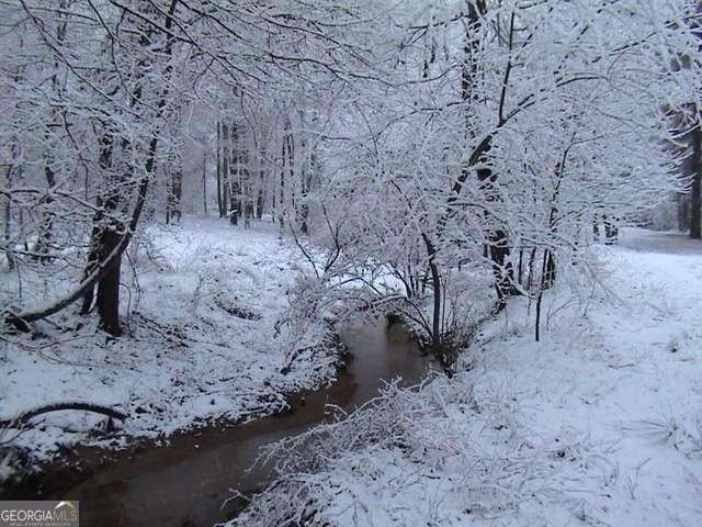 view of snow covered land