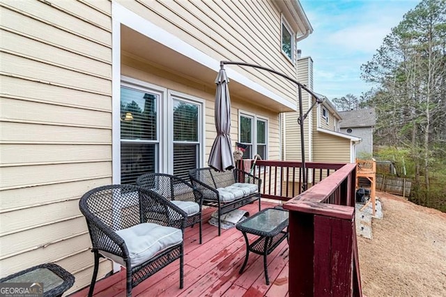 view of wooden deck