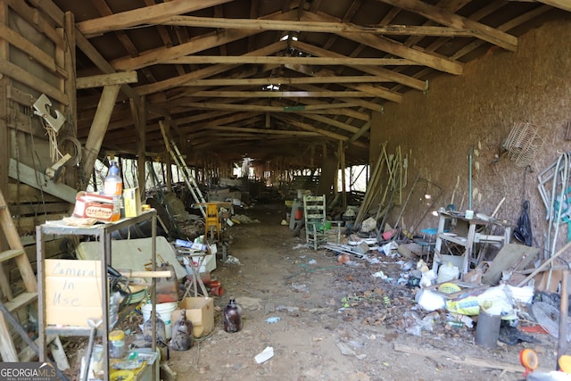 misc room with vaulted ceiling