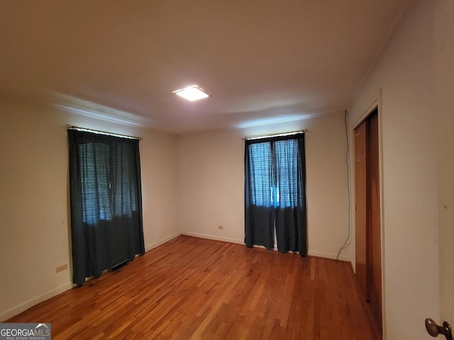 empty room featuring light wood-type flooring