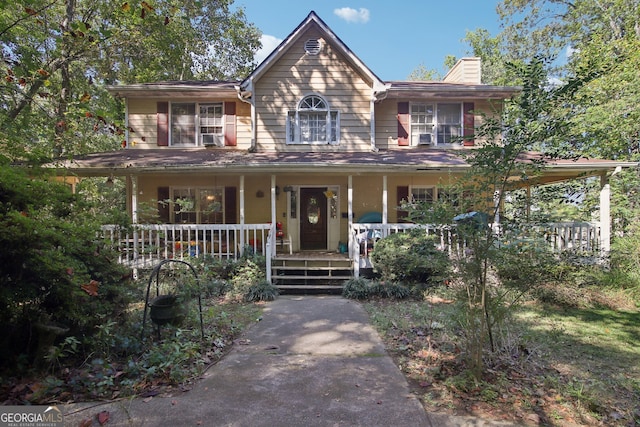 view of front of home with covered porch