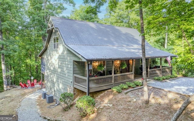 exterior space with covered porch