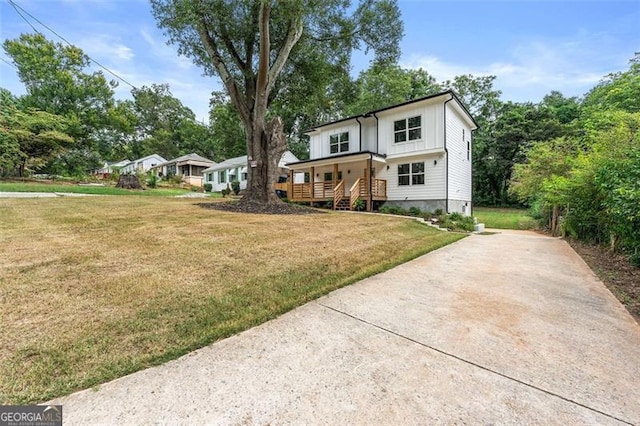 view of front property with a front yard