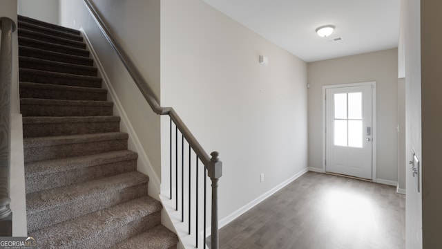 entryway featuring hardwood / wood-style floors