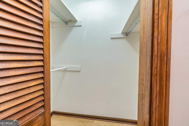 spacious closet with light wood-type flooring