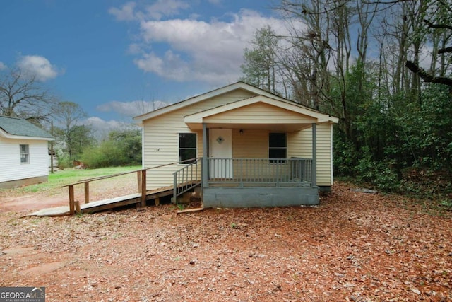 bungalow-style home featuring a porch