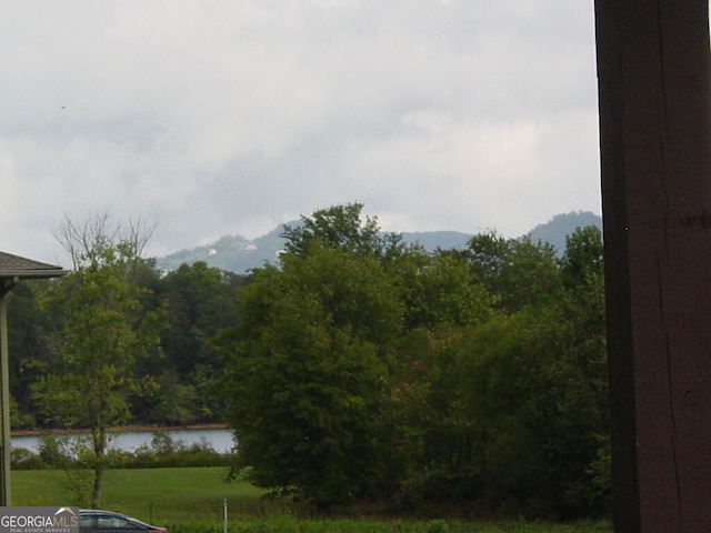 view of water feature with a mountain view