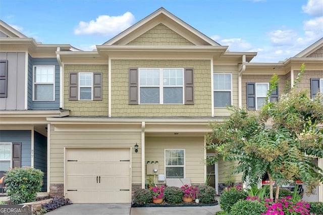 view of property featuring a garage