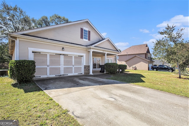 front of property with cooling unit and a front yard