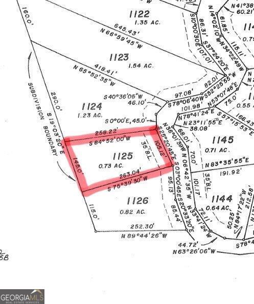 LOT1125 Monet Dr, Ellijay GA, 30540 land for sale