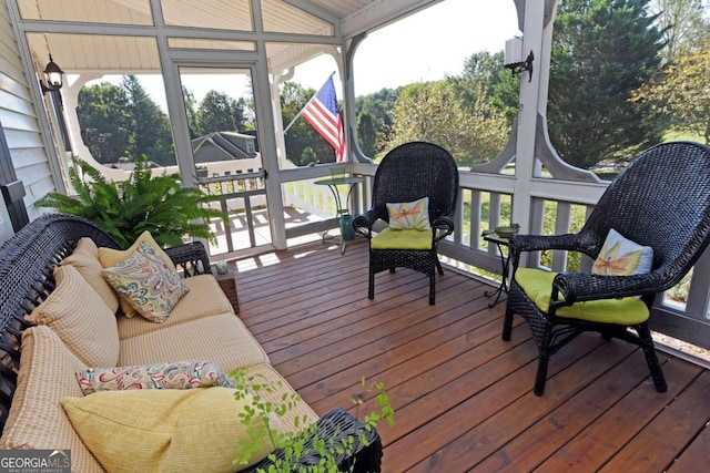 view of sunroom