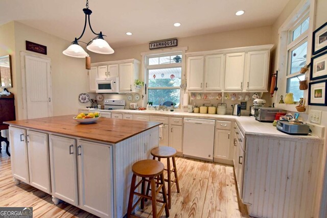 dining area featuring light hardwood / wood-style flooring