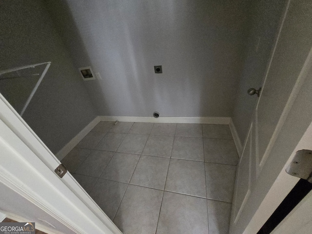 laundry area with washer hookup, tile patterned flooring, and electric dryer hookup