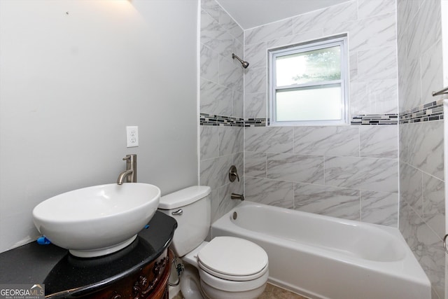 2911 Glenwood Ave SE, Atlanta, GA 30317 - full bathroom with tiled shower / bath combo, vanity, and toilet