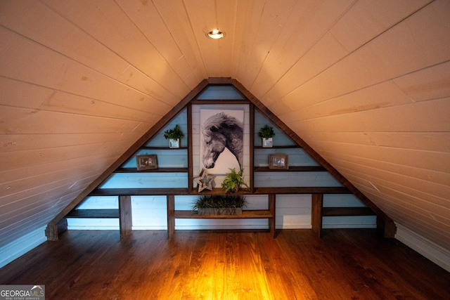 1651 Mergendollar Rd, Good Hope, GA 30641 - additional living space featuring wooden walls, wood finished floors, vaulted ceiling, and wood ceiling