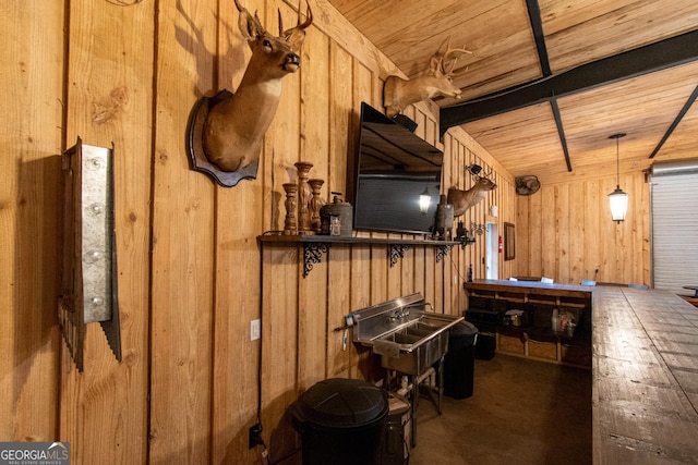 1651 Mergendollar Rd, Good Hope, GA 30641 - misc room with wooden walls and wood ceiling