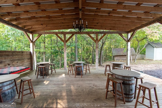 1651 Mergendollar Rd, Good Hope, GA 30641 - view of patio featuring a storage shed, a deck, and an outdoor structure