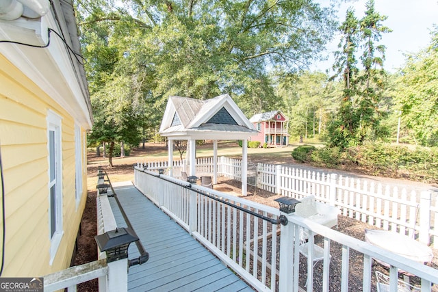 1651 Mergendollar Rd, Good Hope, GA 30641 - deck featuring a gazebo and fence