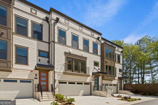 view of property featuring a garage