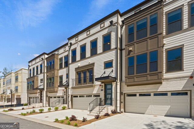 view of building exterior featuring a garage