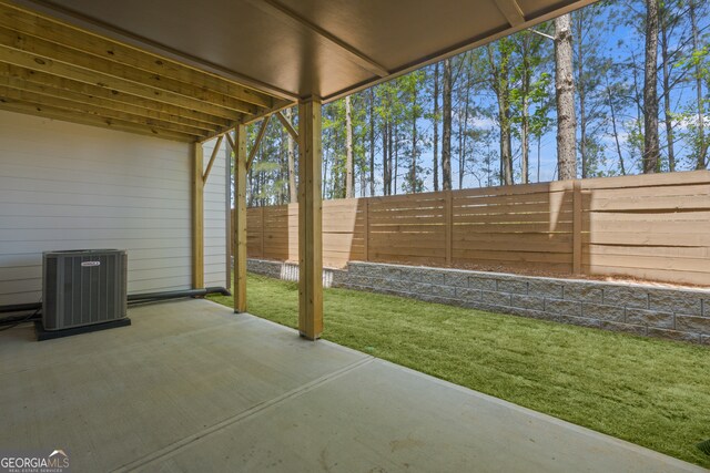 view of patio featuring central AC