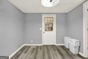 foyer featuring dark hardwood / wood-style flooring