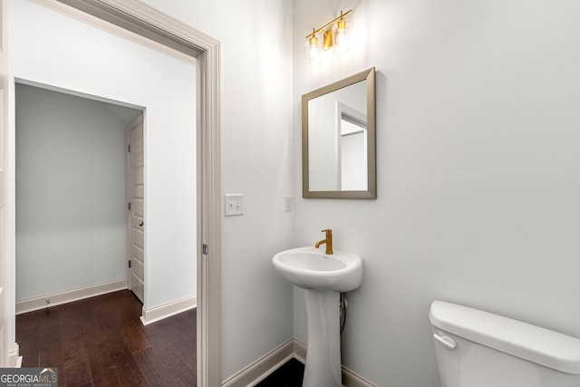 236 Westpark, Athens, GA 30606 - half bathroom featuring wood finished floors, toilet, and baseboards