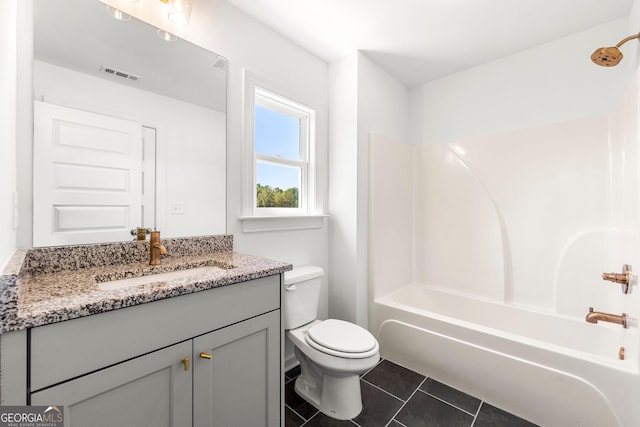 236 Westpark, Athens, GA 30606 - full bathroom with toilet, vanity, tile patterned flooring, and bathing tub / shower combination