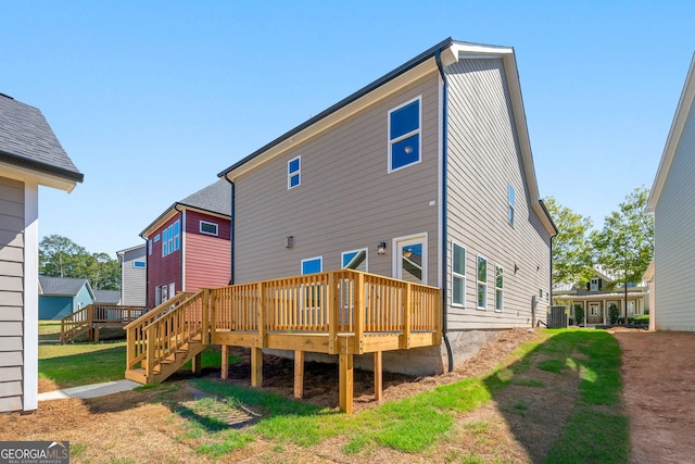 236 Westpark, Athens, GA 30606 - rear view of property featuring cooling unit and a wooden deck