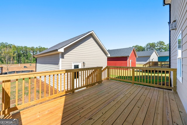 deck with a yard