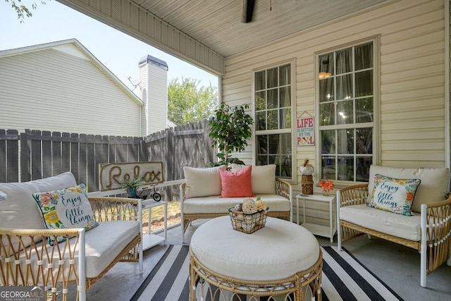 view of patio / terrace featuring an outdoor living space