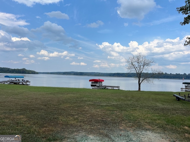 water view with a dock