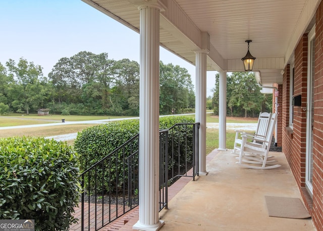 view of patio / terrace with a porch