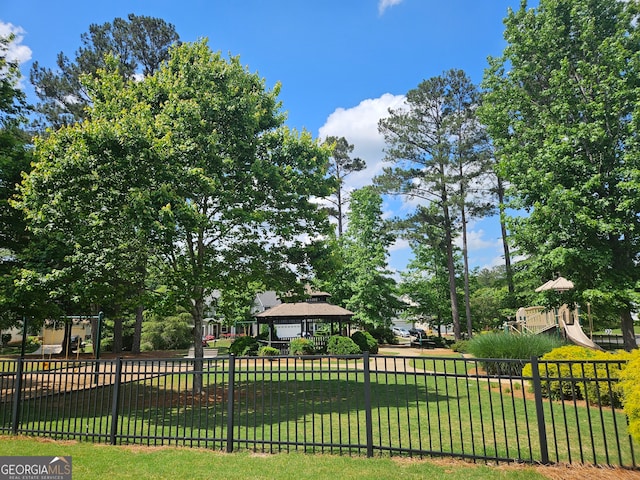 view of yard with a gazebo