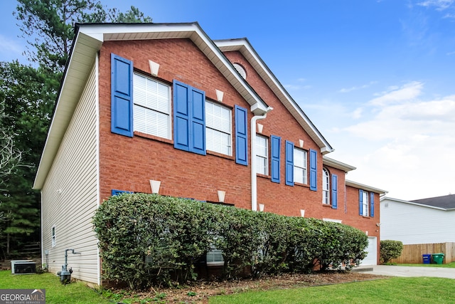 view of property exterior featuring central air condition unit