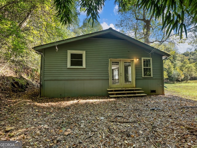 view of front of home with french doors