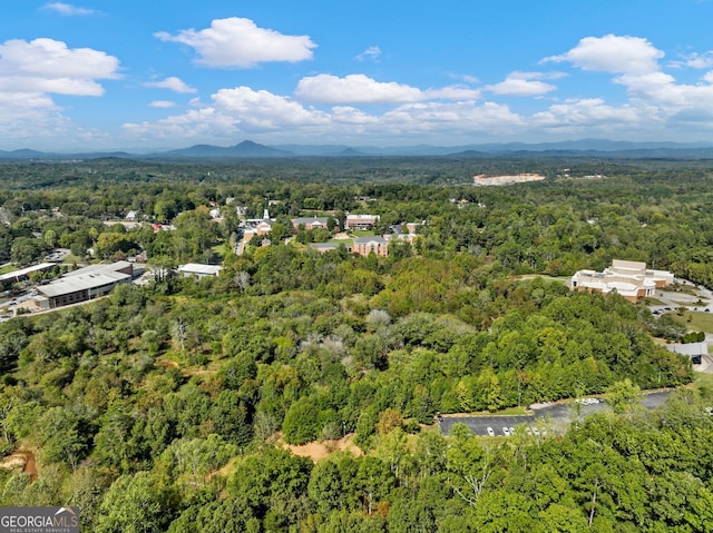 birds eye view of property featuring a mountain view