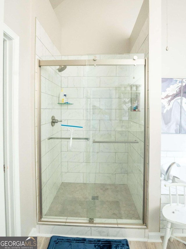 bathroom with walk in shower