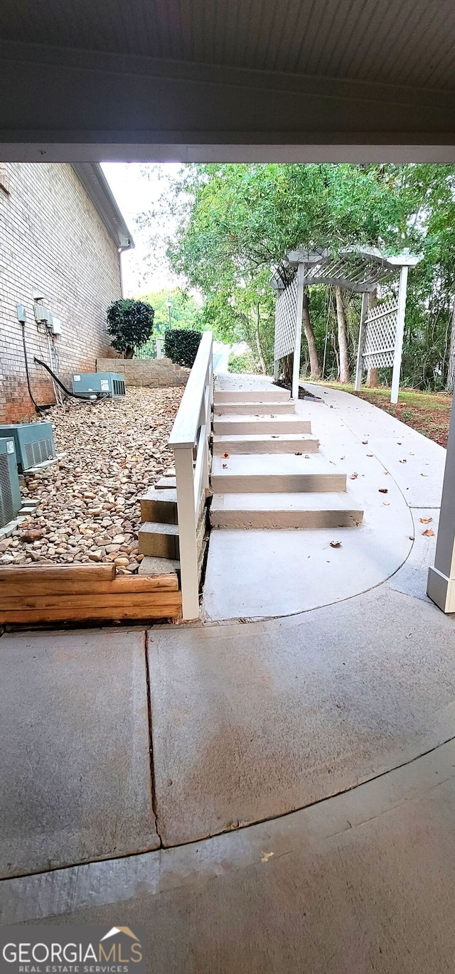 view of patio with a pergola