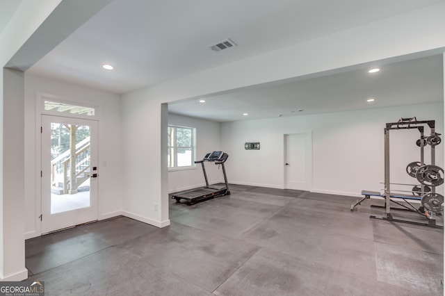 view of workout area