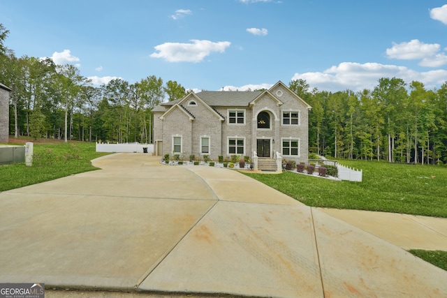 view of front of home with a front yard