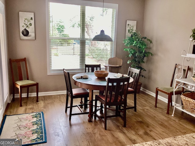 dining room featuring light hardwood / wood-style floors