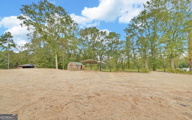 view of yard with a carport