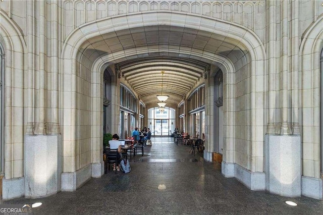 interior space with lofted ceiling