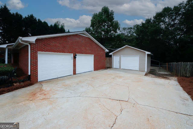 view of garage