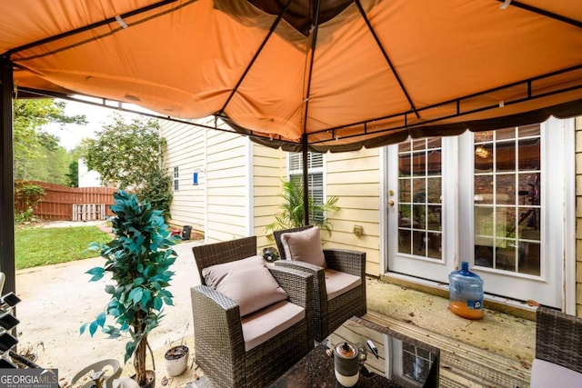 view of patio / terrace featuring a gazebo