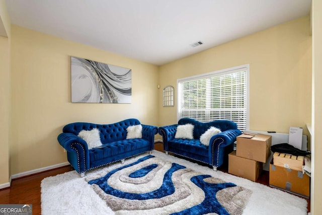 living room featuring wood-type flooring